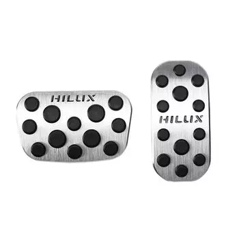 Педаль из алюминия BOYOUS Toyota Hilux GUN125 Series, не требующая инструментов. Эксклюзивный дизайн HILUX, чехол для акселератора и тормоза, устойчивый к царапинам. серебряный