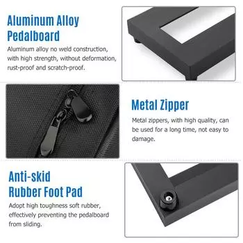 Педальная доска для гитарных эффектов небольшого размера, педалборд из алюминиевого сплава 15*4,9 дюйма с сумкой для переноски Small Size чёрный
