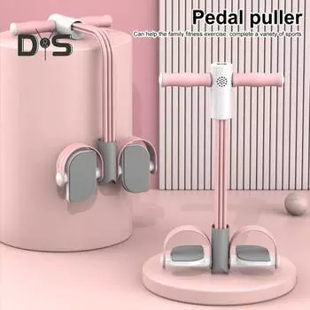 Педальный эспандер с цифровым счетчиком, многофункциональный натяжной трос, 6-трубчатый, эластичный, для йоги, педаль-пулемет, тренажер для растяжки тела, домашний спортзал, тренировки B фиолетовый