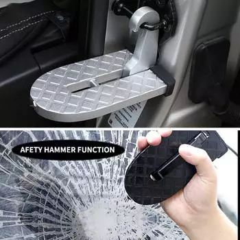 Педаль помощи автомобилю Крюк универсального замка двери Педаль помощи из алюминиевого сплава для джипа Молоток безопасности Автоаксессуары для внедорожника Верхняя педаль крыши чёрный