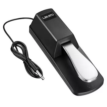 Педаль сустейна LEKATO для MIDI цифрового пианино, универсальная педаль пианино с переключателем полярности, входной разъем, совместимый с Yamaha Casio Roland Korg