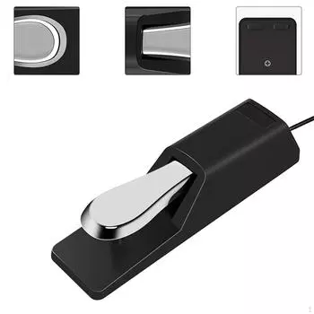 Педаль сустейна, разъем для клавиатуры 1/4 дюйма, профессиональная, прочная, резиновая накладка для электроники