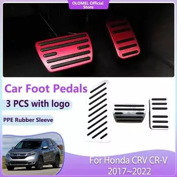Педали для автомобиля Honda CRV CR-V 2017~2024 Накладки из нержавеющей стали Топливный тормоз Нескользящие Без сверления Легкосплавные крышки Детали Аксессуары