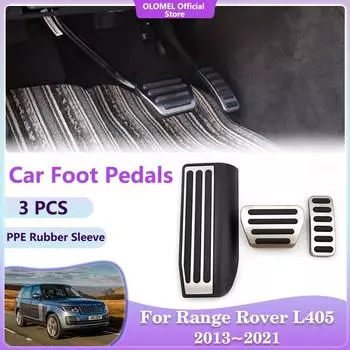 Педали для автомобиля Land Rover Range Rover L405 2013~2024 Тормозная подставка Крышка акселератора Без сверления Накладка из нержавеющей стали Аксессуар