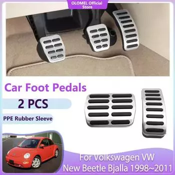 Педали для автомобиля Volkswagen VW New Beetle Bjalla 1998~2011 Стильные нескользящие топливные тормоза без сверления литые накладки аксессуары