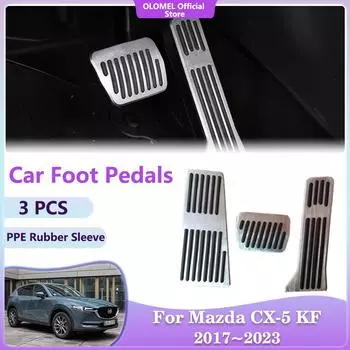 Педали для Mazda CX-5 KF CX5 2017~2024 Car Rest Brake Accelerator No Drilling Stainless Steel Pads Interior Parts Acessorie