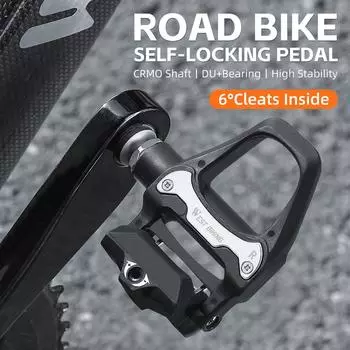 Педали для шоссейного велосипеда, хромомолибденовая сталь, самоблокирующаяся велосипедная педаль, подшипник, велосипедные педали с чёрный