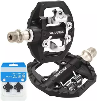 Педали TacoBey MTB для горного велосипеда с двойной платформой, совместимые с Shimano SPD Mountain Clipless с 3 подшипниками уплотнений, легкие педали из нейлонового волокна для велосипеда