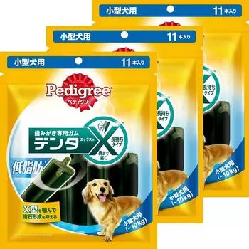 Pedigree Pedigree для маленьких собак с низким содержанием жира, курица, 4 месяца, 11 штук x 3 пакета Denta-X для собак, лакомства, со вкусом, для взрослых, (оптовая закупка)