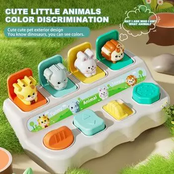 Peekaboo мультфильм животное память игрушка мелкая моторика кнопка развития образовательная пресс-доска ручка коробка игра малышей