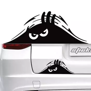 Peeking Monster Смешная Милая Наклейка Виниловая Водонепроницаемая Наклейка для Авто Окна Багажника Наклейка Универсальная Внешняя Наклейка Для Багажника Автомобиля чёрный