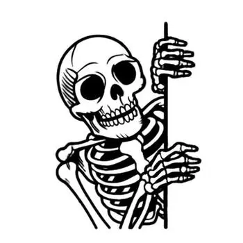 Peeking Skeleton Yard Sign Metal Skeleton Silhouette Decoration Garden Halloween Decor Skeleton Sign for Haunted Yard Porch Tree Fence Post Skull