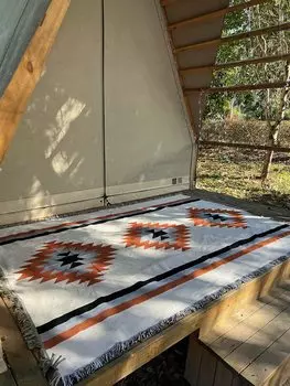 Peel Forest Camping Ortega Pattern Native Pattern Blanket Moroccan Rug Ethnic Mexican Rug Picnic Outdoor Camping Hiking Mat Party Couch Cover Brown