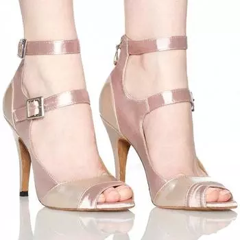 Peep Toe 10CM Sexy High-heeled Silk Latin Dance Shoes with Soft Sole and Comfortable Jazz Dance Shoes 35