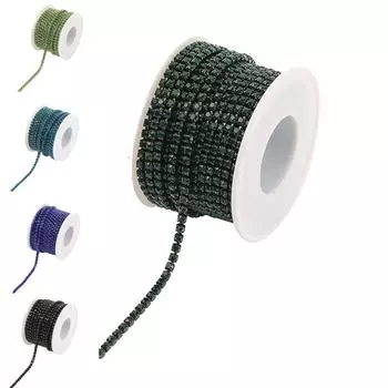 PEESOM SS6-SS18 хрустальная цепочка для чашек со стразами, пришитая к стеклянной отделке стразами, приклеенная к красочной хрустальной цепочке для поделок своими руками L чёрный