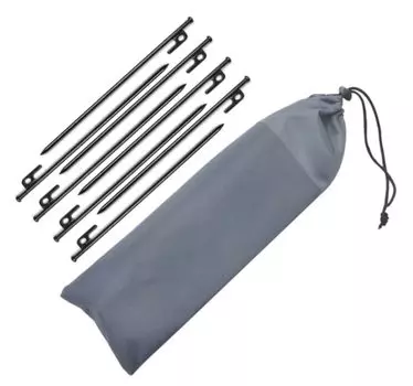 Peg 30CM Set of 8 with Storage Bag Metal Sturdy Outdoor Camping Tent Tarp Lightweight Peg Hammer