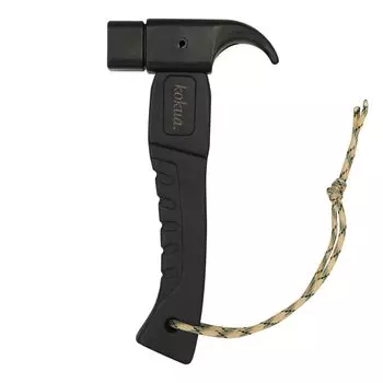 Peg Hammer Camp Hammer Lightweight Compact Wood Stainless Steel Head [kokua] (Black)