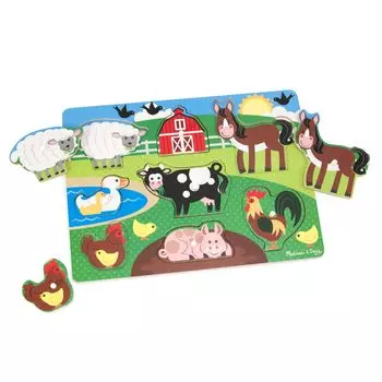 Peg Puzzle Farm Возраст от 2 лет и старше Melissa&Doug [MD9050]