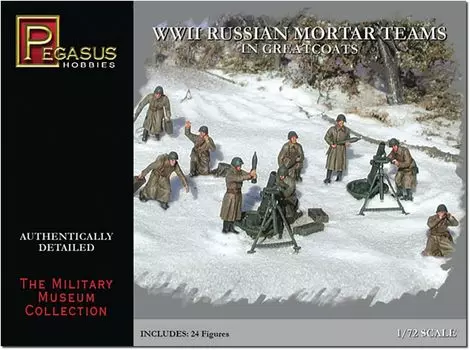 Pegasus Hobby Советская минометная команда WW2 в шинели пластиковая модель PH7273 1/72