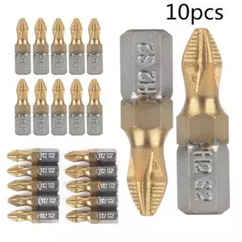 Peigu 10 шт. 25 мм 1/4 дюйма хвостовик с титановым покрытием противоскользящие PH2 отвертка сверла