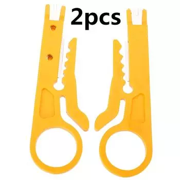Peigu 2 шт. мини-желтые сетевые плоскогубцы для резки кабеля, инструмент для зачистки, удар вниз, новый инструмент