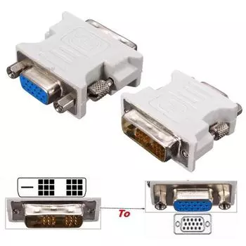 Peigu DVI-D 18 + 1-контактный двухканальный переходник «папа» на 15-контактный разъем VGA «мама» для ноутбука