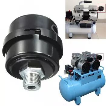 Peigu Новый черный металл 3/8BSP 16 мм резьба воздушный компрессор впускной фильтр глушитель глушителя