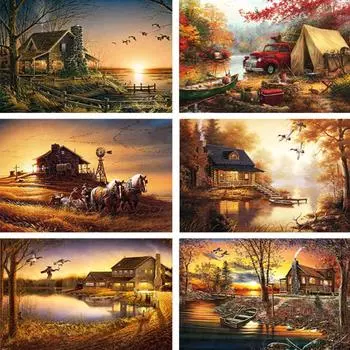 Пейзаж 5D DIY алмазная живопись горный хрусталь художественная картина полная алмазная вышивка мозаика вышивка крестиком декоративная подвесная картина Full Round 20x30CM