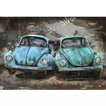 Пейзаж Алмазная мозаика Распродажа Полная квадратная дрель Две машины 5D DIY Алмазная картина Пейзаж Декор для гостиной 20X30CM