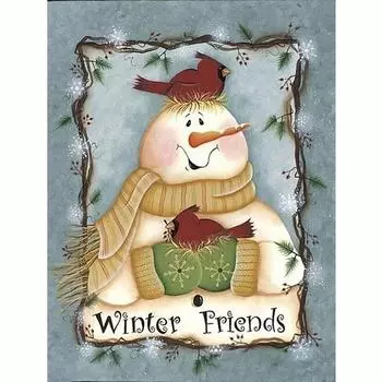 Пейзаж, алмазная живопись, Снеговик, мозаика, Алмазная вышивка, стразы, фотографии, креативный домашний декор 30x40 см/12x16 дюймов 30x40cm NO Frame