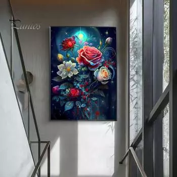 Пейзаж Алмазное искусство DIY снятие стресса повышение навыков яркий цвет украшение дома мозаика Алмазная вышивка A