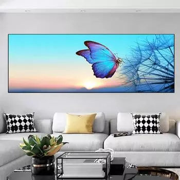 Пейзаж Бабочка Цветок Грибной Лес Холст Картины Плакаты и принты Настенные Художественные Фотографии Гостиная Домашний Декор Без Рамки 20cm40cm NoFrame