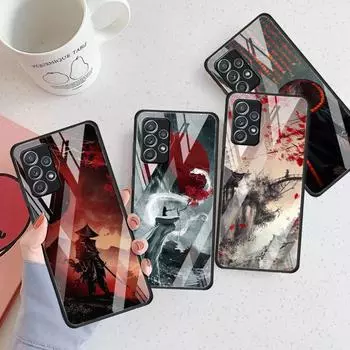 Пейзаж чернилами картина японский самурай искусство стеклянный чехол для Samsung Galaxy A52 A71 A50 A51 A70 A21s A31 A72 A10 A22 5G чехол для телефона Samsung A53 5G