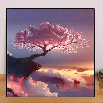 Пейзаж DIY 5D алмазная живопись скала старое дерево Алмазная вышивка полный набор аниме наборы для вышивки крестом домашний декор подарок ручной работы Round 25x25cm