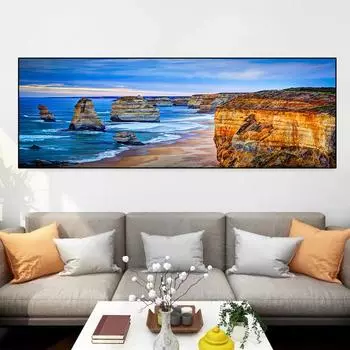 Пейзаж Двенадцать Апостолов Картина маслом на Океанской дороге Пляж Плакат с видом на море и гравюра Настенная живопись 21cm30cm NoFrame
