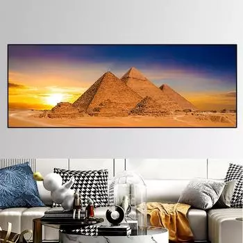 Пейзаж Египетская пустыня Пирамида Холст Картина Плакаты и принты Cuadros Настенные художественные фотографии Гостиная Домашний декор без рамки 20*40cm