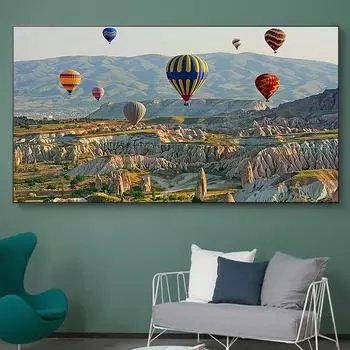 Пейзаж, холст, живопись, Стамбул, Турция, воздушные шары, постеры и принты, настенные художественные фотографии, домашний декор для гостиной, без рамки 20cm40cm NoFrame