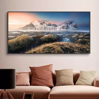 Пейзаж Исландия Вестрахорн горный холст живопись скандинавские плакаты с природой и принты настенные художественные фотографии домашний декор без рамки 20*40cm