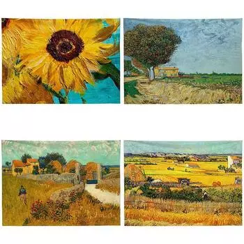 Пейзаж Картина маслом Стиль Декоративный Гобелен Главная Стена Гостиная Офис Декоративный Гобелен 100x75cm