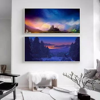 Пейзаж маслом цвет звезда впечатление искусство холст картина гостиная коридор офис украшение дома фреска без рамки 20*40cm No Frame