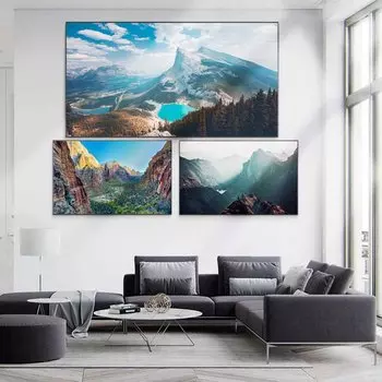 Пейзаж маслом горный цвет рок-арт холст картина гостиная коридор офис украшение дома фреска без рамки 20*40cm