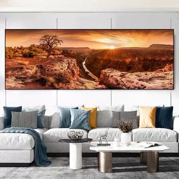 Пейзаж Национальный парк Гранд-Каньон, Аризона, США, холст, живопись, постеры и принты, настенные художественные фотографии, домашний декор для комнаты, без рамки 20*40cm