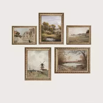 Пейзаж, настенный художественный постер, печать, винтажная картина на холсте с природой, горное озеро, дерево, украшение, картина в скандинавском стиле для гостиной, домашнего искусства 21x30cm No Frame