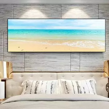 Пейзаж, пляж, закат, холст, картина, природа, океан, облака, постеры и принты, настенные художественные фотографии, домашний декор для гостиной, без рамки 20*40cm