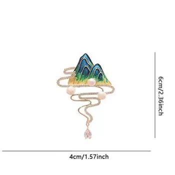 Пейзаж Пресноводный жемчуг Кисточка Брошь Элегантный Атмосферный Простой Корсаж Костюм Официальные Аксессуары Булавки Ювелирные Изделия