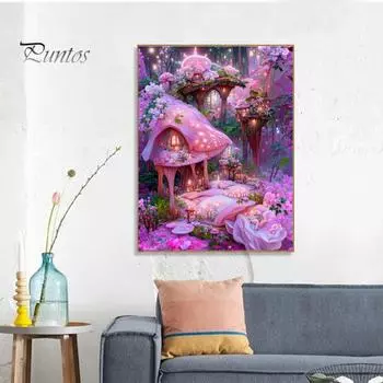 Пейзаж с бриллиантами, лесной ручей, радость, релаксация, улучшение координации, сделай сам, мозаика, украшение для вышивки, подарок A