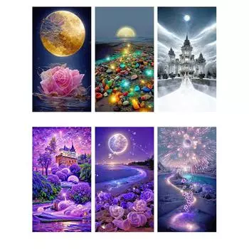 Пейзаж серии 5D DIY Наборы для алмазной живописи Полный круглый стразы из смолы Рисунок DIY Украшение дома Подарок Full Round 30x75CM
