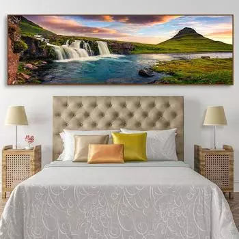 Пейзаж Снежная Гора Озеро Холст Картина Природа Плакаты и принты Настенные Художественные Фотографии Спальня Гостиная Домашний Декор Без Рамки 20cm40cm NoFrame