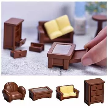 Пейзаж Снежный глобус Кровать Диван Стул Сцена Модель Кукольный домик Миниатюрная мебель Аксессуары для кукол