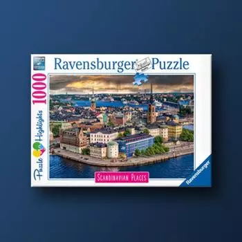 Пейзаж Стокгольма, Швеция. Пазл Ravensburger из 1000 деталей, популярная корейская настольная игра.